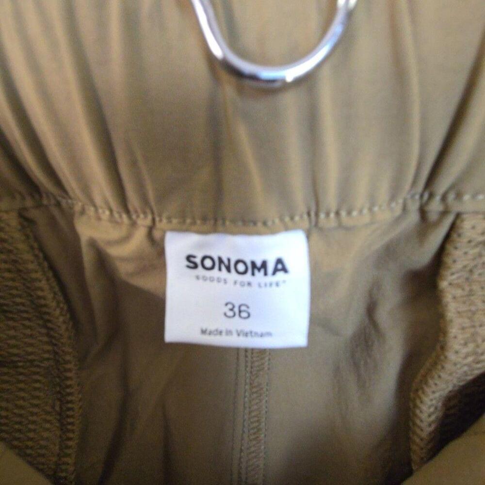 Sonoma Goods For Life Shorts Mens 36 Beige Cargo Quick Dry Stretch Belted - Picture 13 of 15